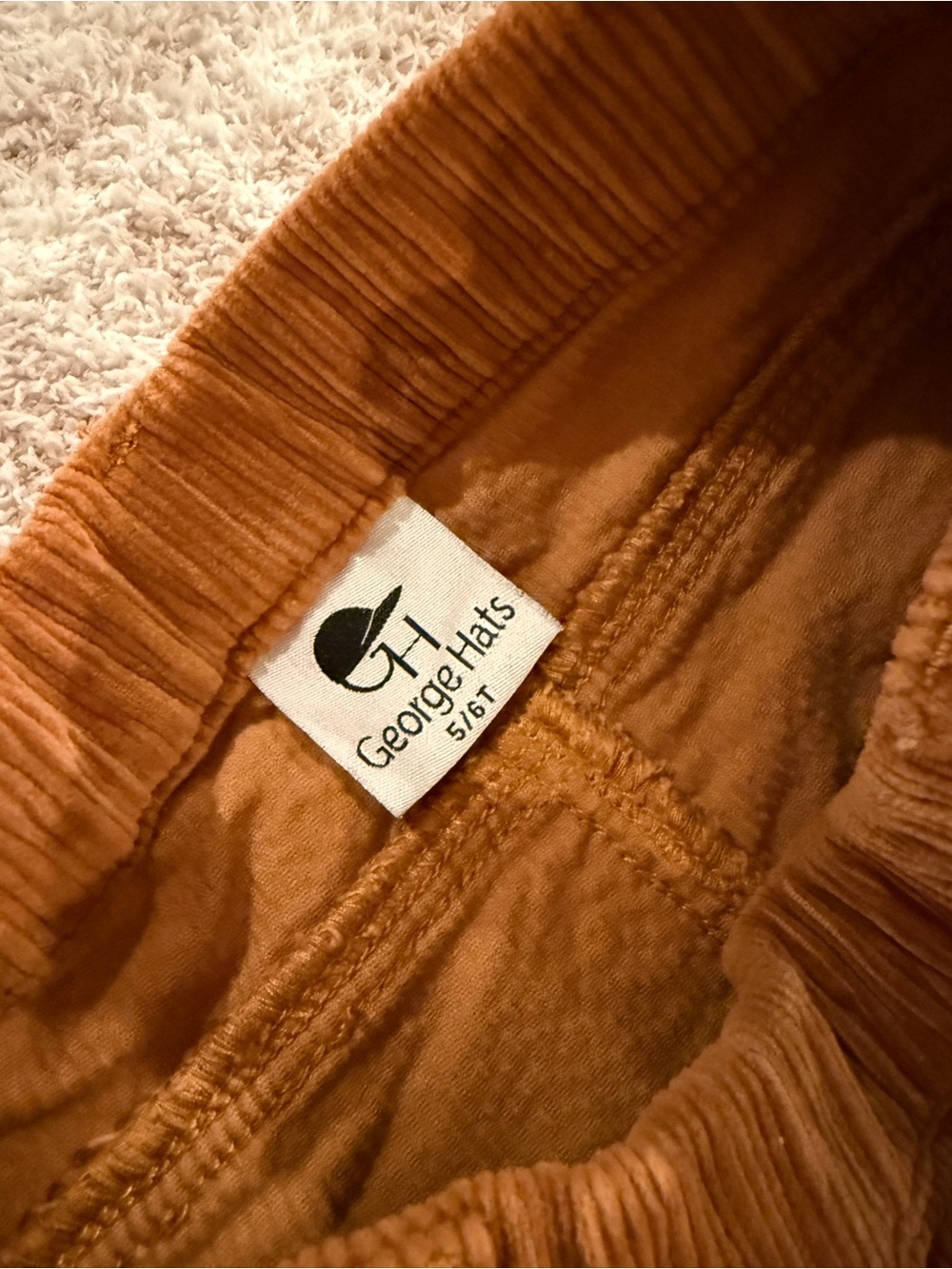 George Hats Rust Brown Corduroy Kids Pants - Picture 4 of 4